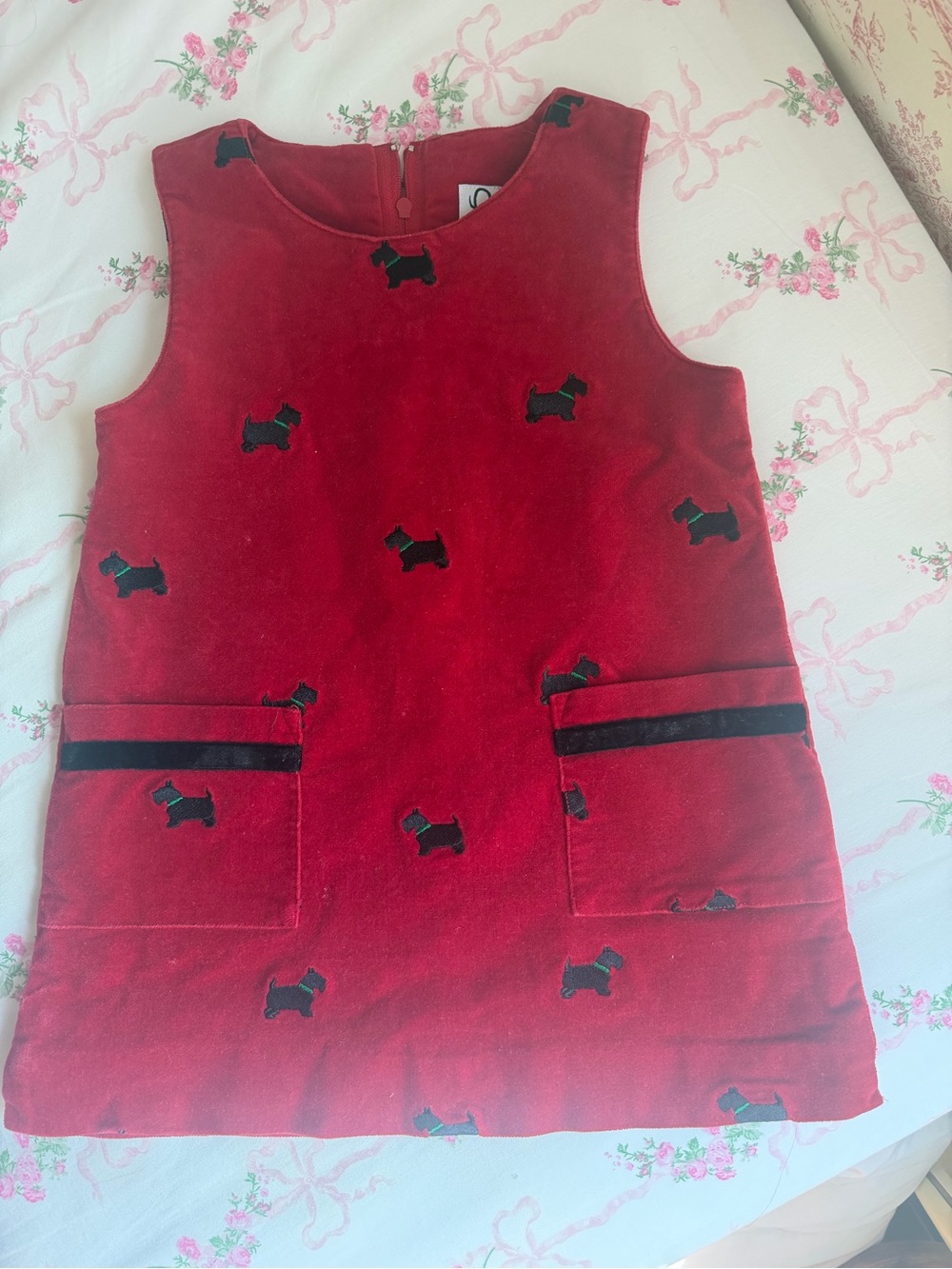 Vintage Lilly Pulitzer Red jumper Scottie dog